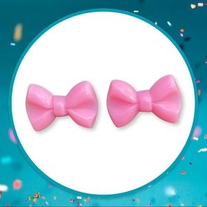 Pink Bow Stud Earrings